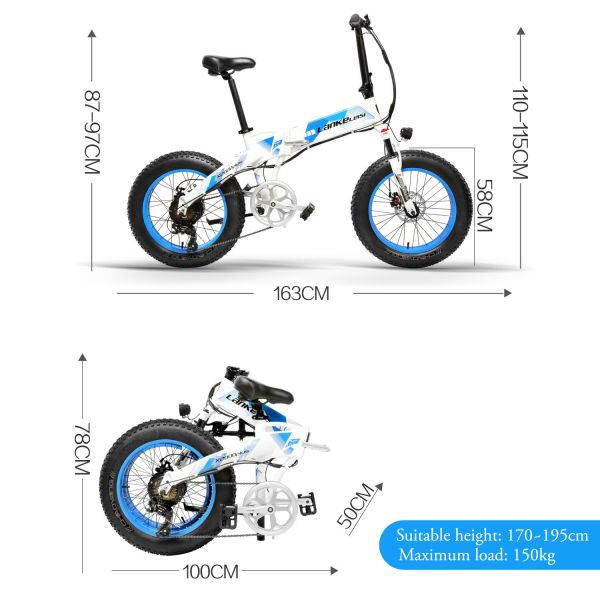 Lankeleisi 20 Inch Folding Electric Bike X2000 Plus Fat Tire Ebike