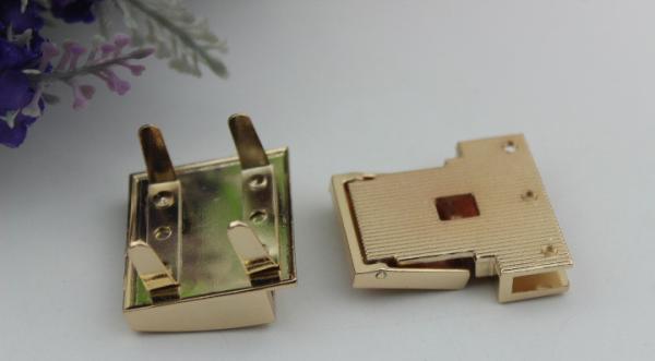 Bag hardware zinc alloy gold metal press locks for laptop bags