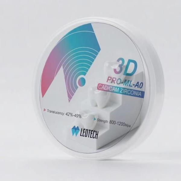 Multilayer Zirconia Disc 800-1200MPa Strength & 5.0-6.5MPa·√m Toughness 16-Color Staining