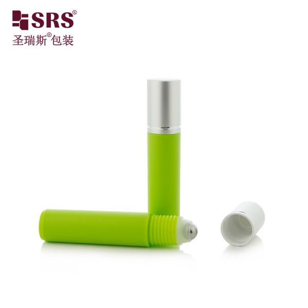 RPA-10ML Injection Matte Green Frosted Plastic PP PCR Roller Steel Ball Bottle With Aluminum Cap For Anti-Itch Liquid