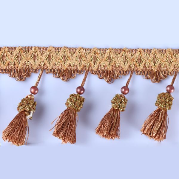 Handmade fashionable chain beads lace tassels fringes for curtain/sofa/pillow decoration