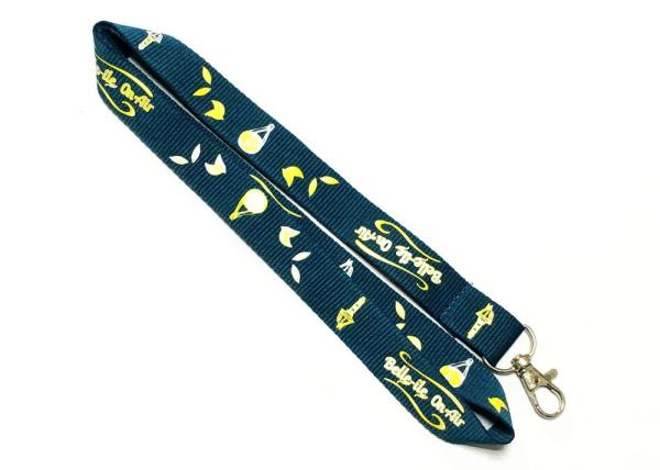 Beauty Flat Polyester Lanyard ,  Name Badge Lanyard Silk Screen Printing Logo
