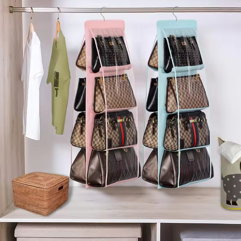 New Release Hanging Foldable Durable Fabric Handbag Organizer for Wardrobe Storage