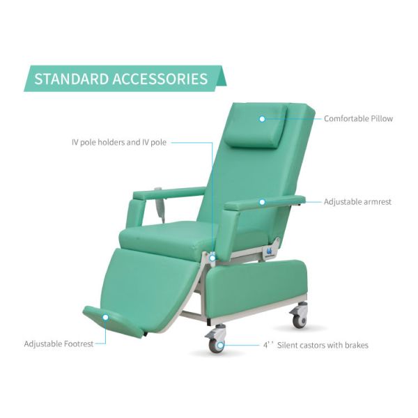 Adjustable Medical Treatment Chair Reclining Patient Chair For Clinics Dialysis And Blood Draw Procedures