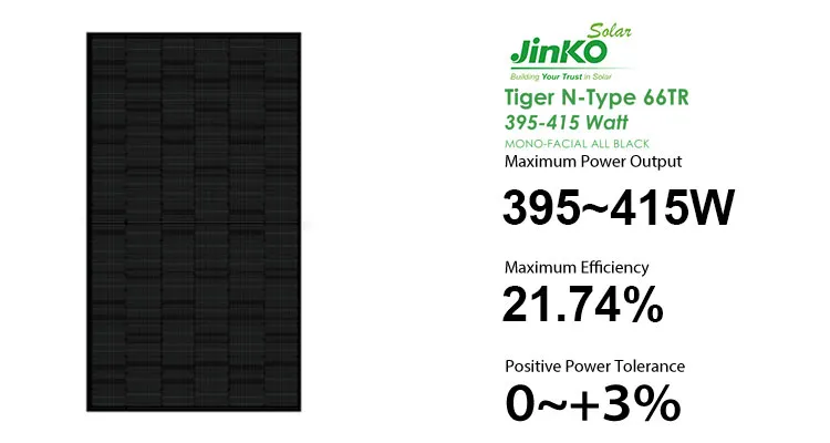 400W 405W Джинко панель Солнечная 400wp 410W 415W Черная солнечная PV панели Новые технологии крышные солнечные панели