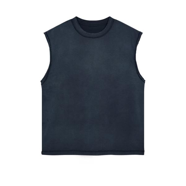 Breathable Hip Hop Style Oversized Cropped Sleeveless T Shirt Vest for Men Vintage
