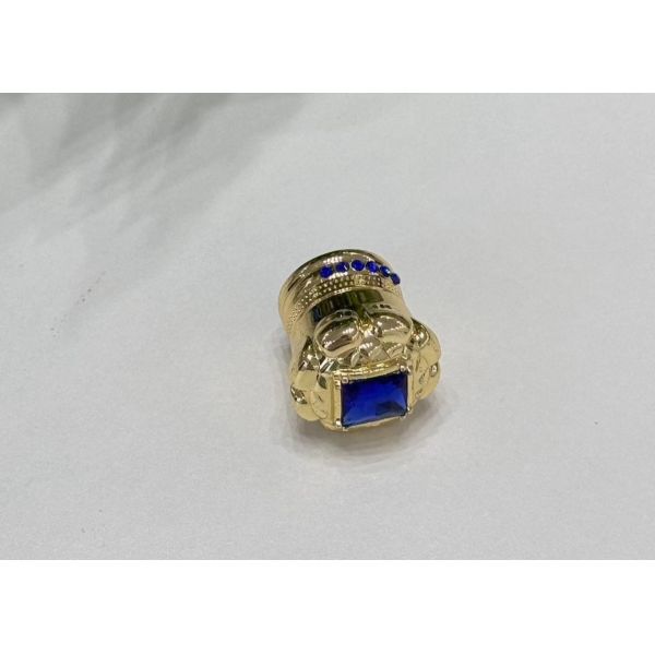 Customized Blue Diamond Zamak Perfume Caps Luxury Metal Perfume Bottle Lids