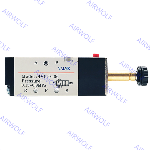 5/2 way, 5/3 way AIRTAC 4V100 Series Aluminum alloy Electric Solenoid Valves M5 1/8 with 0.15~0.8MPa Operating Pressure and -20~+70°C Working Temperature Range
