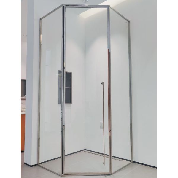 Shower Room Glass Door Partition Stainless Steel 304 Material Diamond Type Full Frame