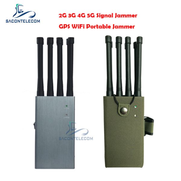 8W 8 Antennas Portable Signal Jammer with 30m Radius for GPS WiFi 2G 3G 4G 5G Blocking