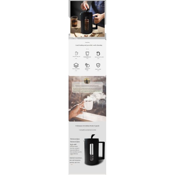 Customized Logo Ceramic French Press Elevate Your Morning Ritual with 600ml Capacity