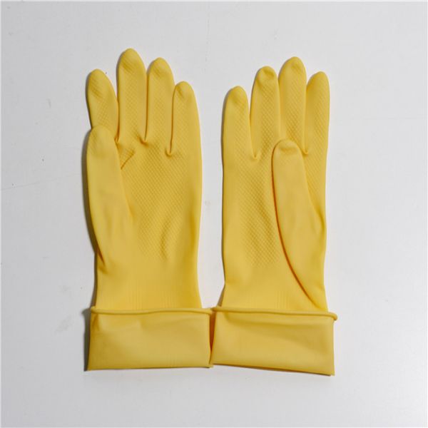 Перчатки резины домочадца анти--химикатов перчаток многоразовой кухни Флоклинед резиновые