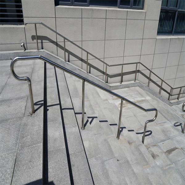 Modern Hotel Aluminium Glass Stair Handrail Wrought Iron Railings For Outside Steps