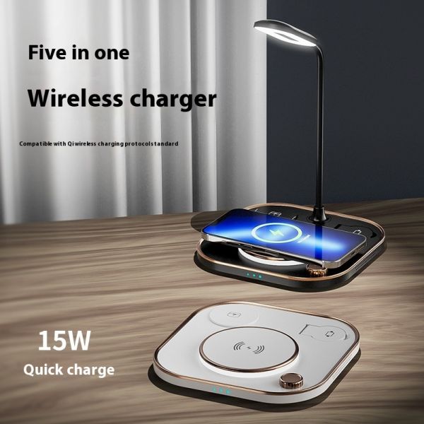 Three-in-One Wireless Charger Desk Lamp 15W Output Power Apple Huawei Mobile Phones Watches Fast Charging Station