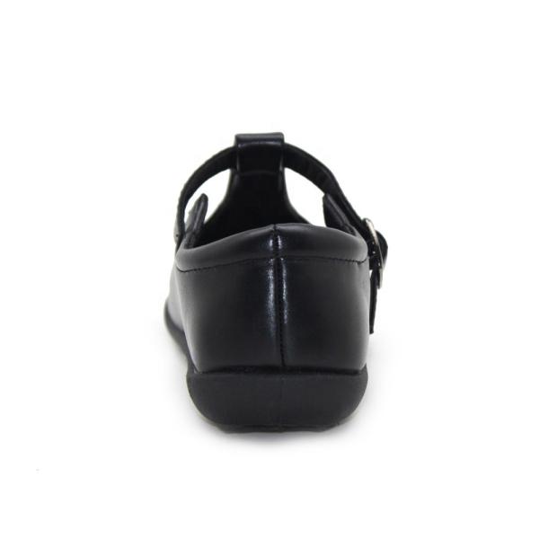 Classic Flush Flower Mary Jane Dress Shoes Girls Black Leather School Shoes