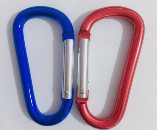 D Shaped 80x8mm Assorted Color Aluminum Snap Hook Aluminum Carabiner