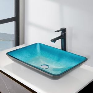 Dissipador azul de vidro moderado 560 * 360 * 110mm da embarcação do retângulo