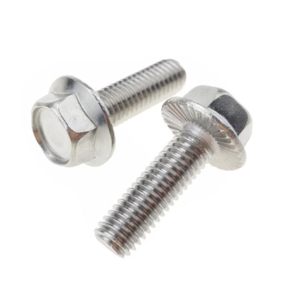 Hex washer Head Flange Head Screws With Serration M8 Stainless Steel Fastener