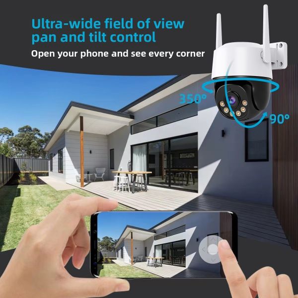Tuya 4MP CCTV Auto Tracking PTZ Camera H.265X For Outdoor Security