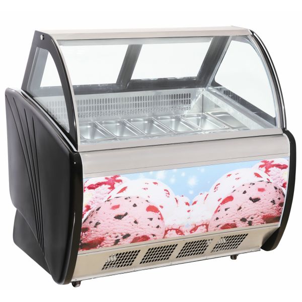 Замораживатель витрины мороженного 10 контейнеров с Danfoss под дном