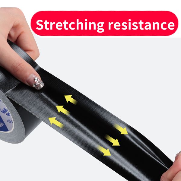 High Viscosity Black Duct Tape Clothes For Indoor Outdoor Applications No Logo Printing