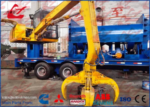 Mobile Hydraulic Metal Compactor Machine Remote Control Diesel Engine with Truck Trailer