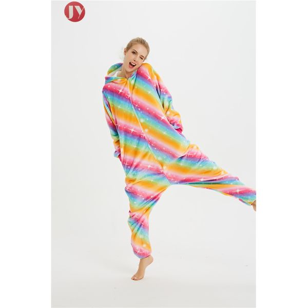 Plus Size Kigurumi Unicorn Onesie ,Thermal Light Weight Girls Rainbow Onesie