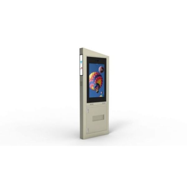 Slim Outdoor Display Floor Standing LCD Monitor Advertising Screen Display 2500nits Digital Signage Ads Kiosk Waterproof
