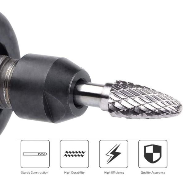 8PCS Вольфрамокарбидный ротационный файл для удаления универсальных одноцветных материалов