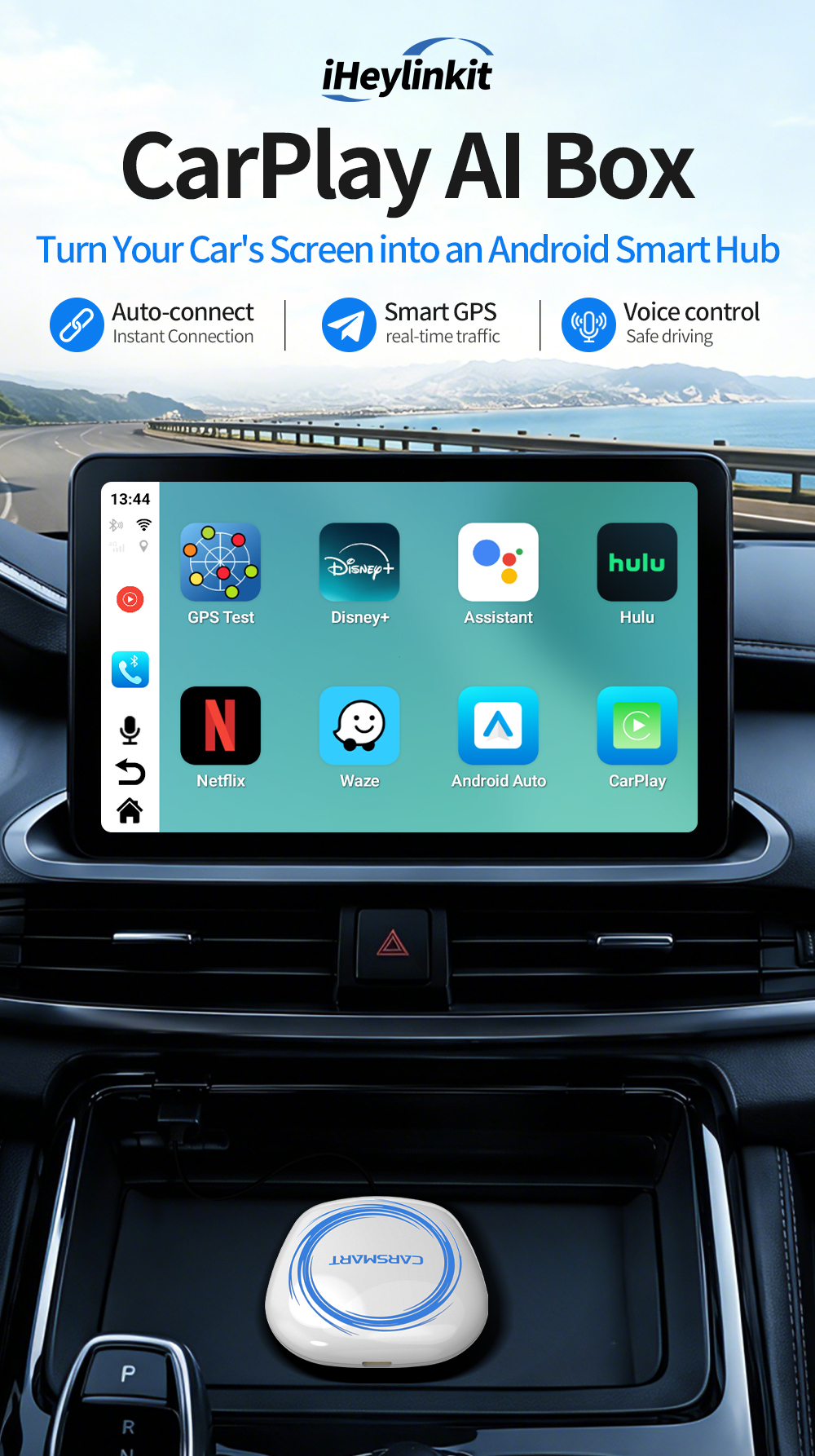 5G Wireless AI Box Carplay Android 16 QCOM 8GB+128GB Customized