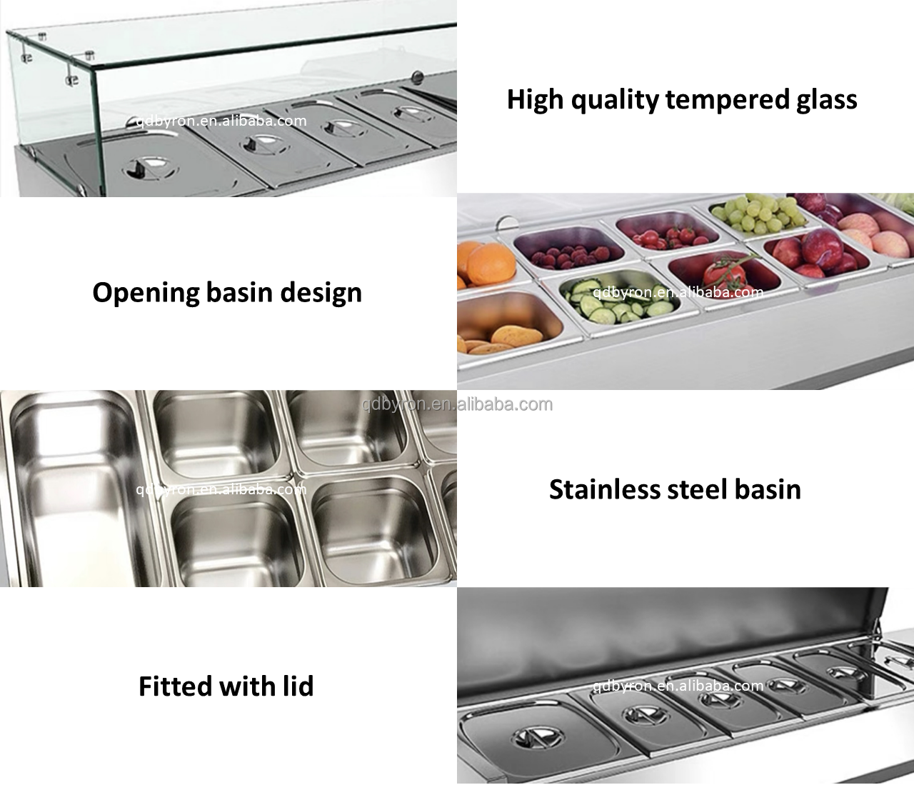 Restaurant Refrigerated Salad Table Countertop Sandwich Salad Prep Table Customized