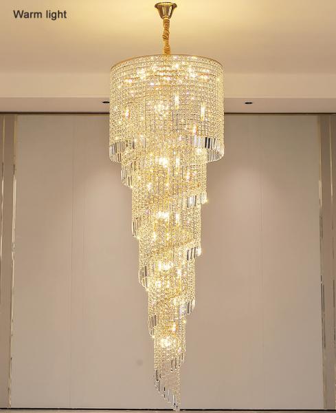 Long Hign ceiling Crystal Chandelier For Hall Project Staircase Stairwell Chandelier(WH-CY-202)