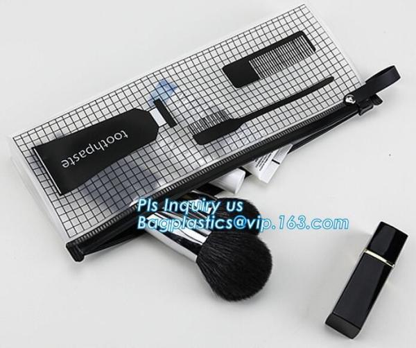costomize slider k pvc travel cosmetic bag, slider zipper bag with printing for clothes, Swimwear toiletry PVC Vin