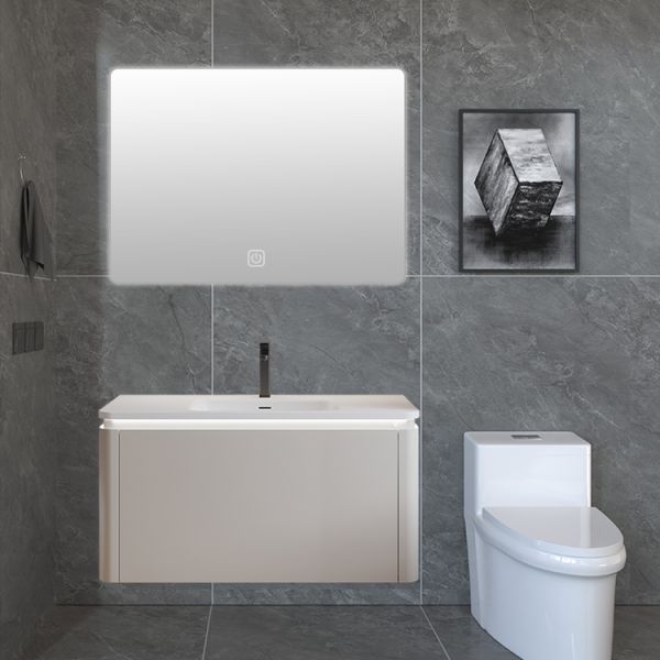 Solid Wood Slate Bathroom Vanity 80*50*48cm Small Wall Mounted Bathroom Cabinet