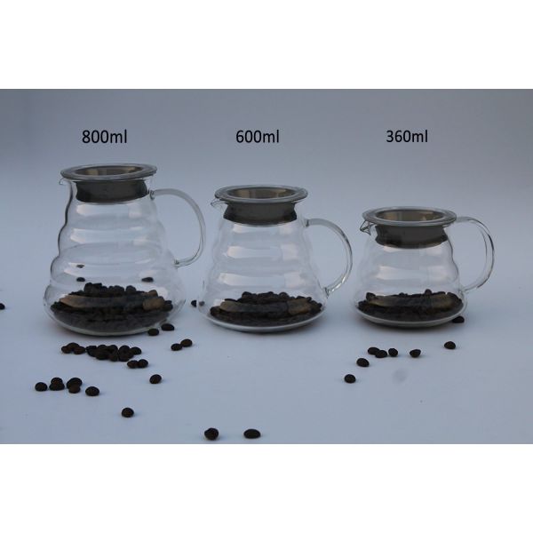 Popular Glass Pour Over Coffee Maker Coffee Server Kettle 11.5 X 8.5 X 12 Cm