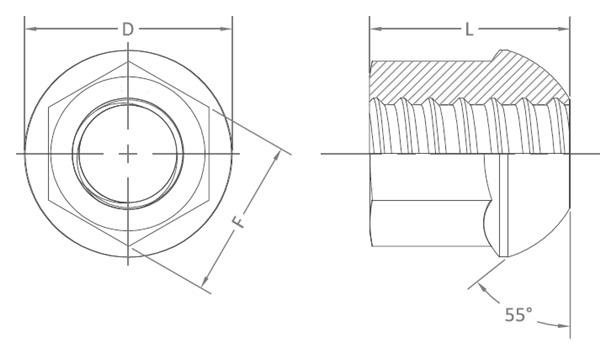 M24 Circular Dome Headed Nut Fasteners 1045 Carbon Steel Nut
