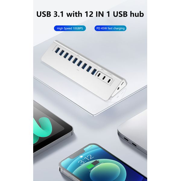Ноутбук USB C порт Хаб USB высокоскоростной 3.1 хаб USB C зарядный хаб