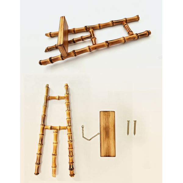 Natural Bamboo Desktop Stand with 3-in-1 Function for Hands-Free Viewing of Phone Tablet and Book