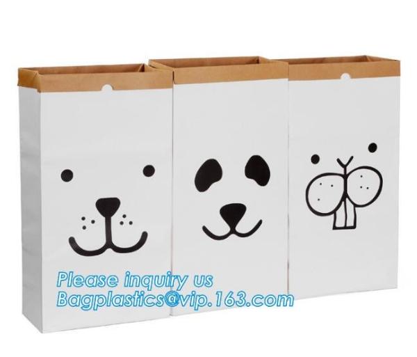 le sac en papier bag, Kraft Paper Storage Linen Bag Kids Toys Clothing Organizer Basket Nursery Home Decor