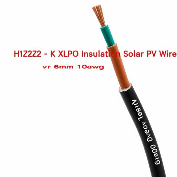 H1Z2Z2 - Fil solaire Resistancev UV 6mm 10awg de picovolte d'isolation de K XLPO