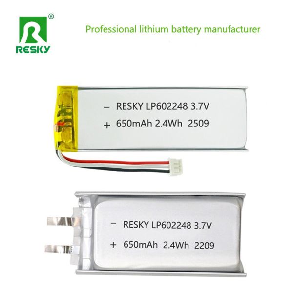 PCM Protected 602248 3.7V 650mAh Lithium Polymer Battery With 10K NTC For Smart Wearables