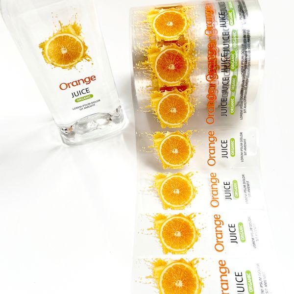 High Quality Customized Personalized Adhesive Juice Drink Waterproof Transparent Paper Sticker