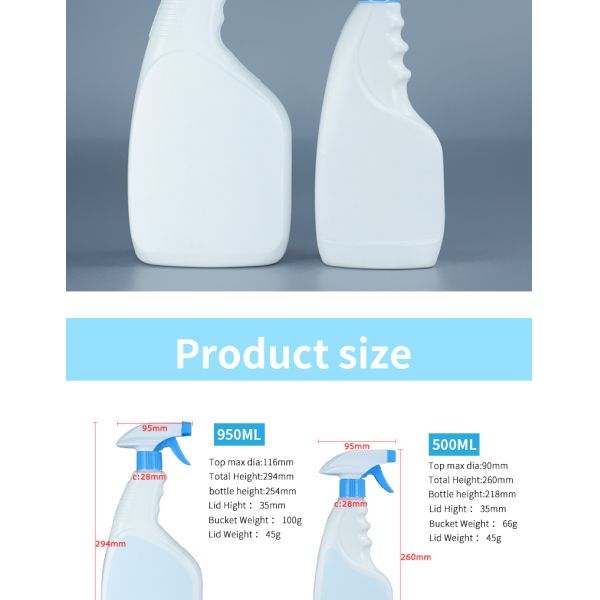 Household Detergent Nozzle PET Spray Bottle 360 Degrees