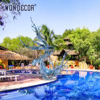 Large Outdoor Casting Stainless Steel Sculpture Swimming Pool Metal Decoration Abstract Water Flow