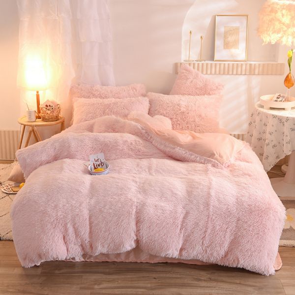 Solid Color Flannel Duvet Cover Set for All-Season National Standards Bedding Collections