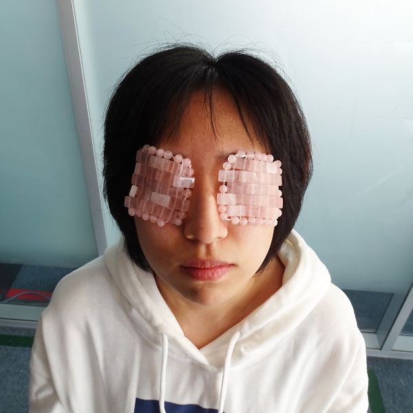 Face Mask 100% Natural Rose Quartz Mini Eye Covers for Facials Puffy Eyes Headaches Migraines Sleeping Eye/Face Mask