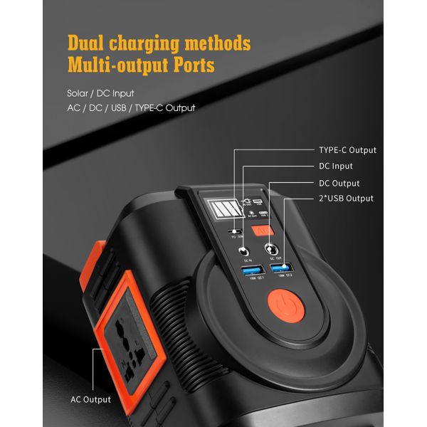 100 Вт солнечная портативная электростанция батарея 110 В 220 В генератор для кемпинга на открытом воздухе