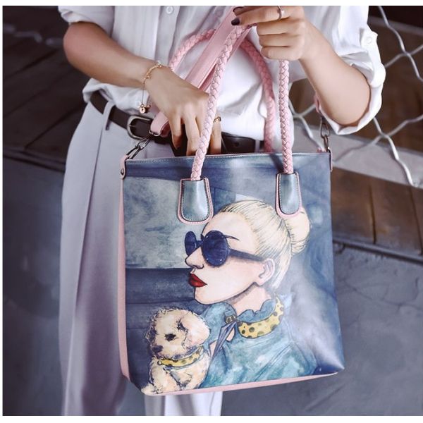 2016 new European and American star woven handbag trend shoulder diagonal female