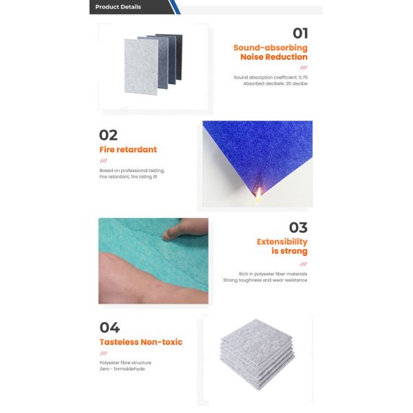 Панель звукоизоляционные 2400x600mm деревянного полиэфирного волокна основания предкрылка акустическая