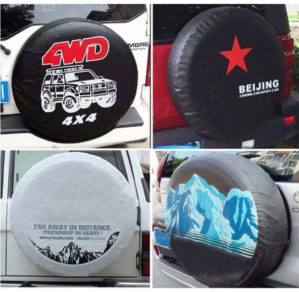 Factory Direct Sales Custom Logo Tyre Cover Various Size Print Design Car Spare Tire Covers